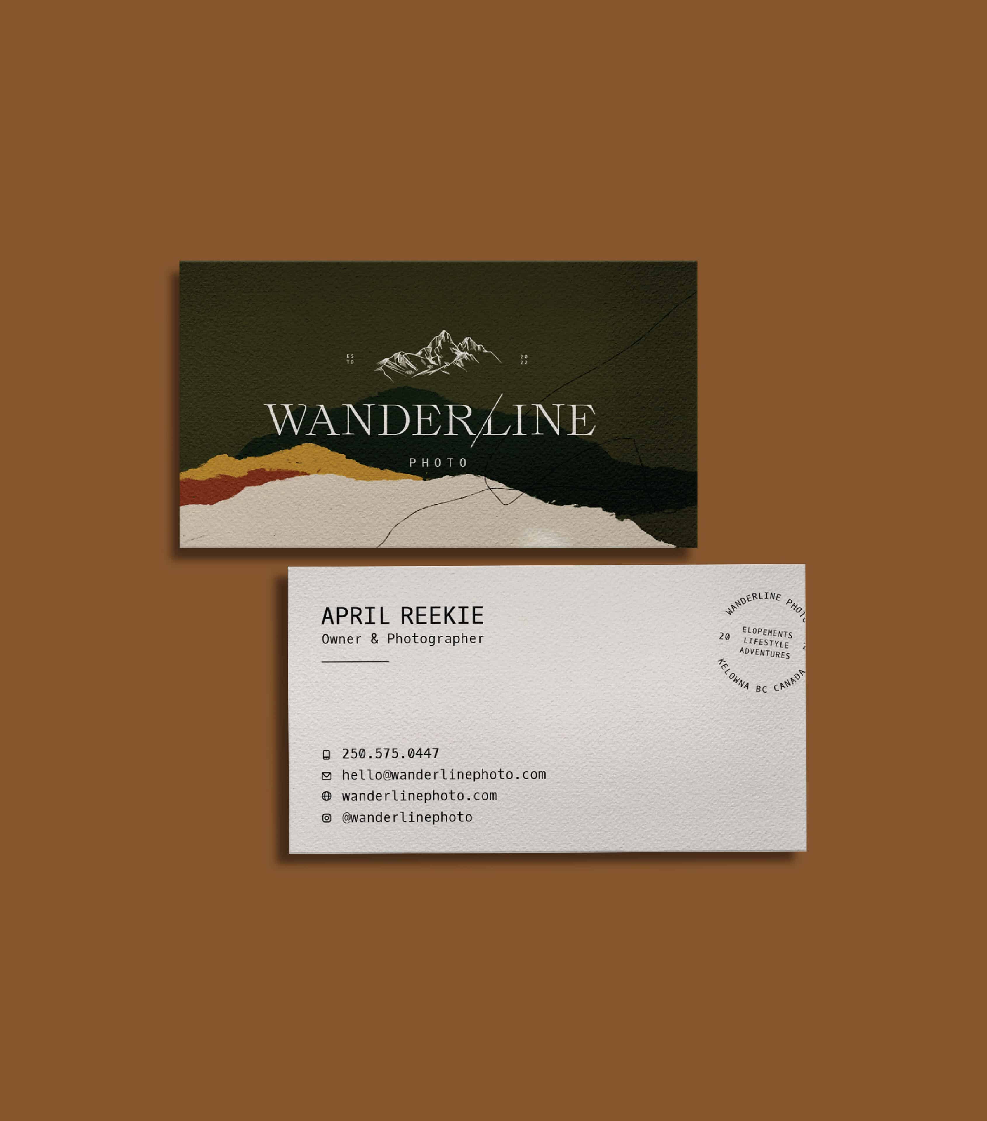 Wanderline Photo business card mockup